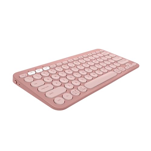 Logitech Pebble Keys 2 K380s, Multi-Device Bluetooth Wireless Keyboard with Customisable Shortcuts, Slim and Portable, Easy-Switch for Windows, macOS, iPadOS, Android, Chrome OS - Tonal Rose - Image 2