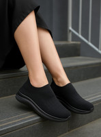 Fabbmate Fabbmate Trendy Memory Foam Walking Slip On Sneakers For Women(Black , 7) - Image 3