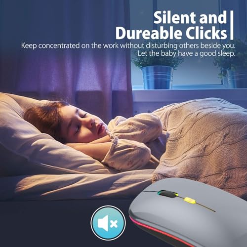 LED Wireless Mouse, Slim Silent Mouse 2.4G Portable Mobile Optical... - Image 4
