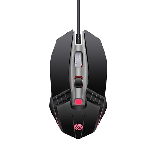 HP M270 Backlit USB Wired Gaming Mouse with 6 Buttons, 4-Speed Customizable 2400 DPI, Ergonomic Design, Breathing LED Lighting, Metal Scroll Wheel, Lightweighted / 3 Years Warranty (7ZZ87AA)