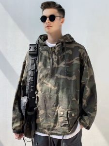 StyleCast Men Hooded Camouflage Tailored Jacket