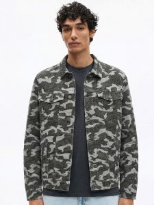 HIGHLANDER Men Camouflage Denim Jacket