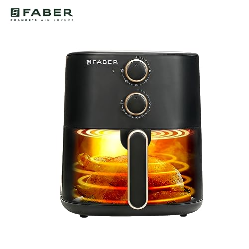 Faber 6 liter 1500W Air Fryer|Fry, Bake, Roast, Toast, Defrost, Grill & Reheat|360° Rapid Air Cooking, 85% Less Oil|Temperature & Time Control, Non-Stick Fryer Pan, Auto-Off | Sleek Design | (Black) - Image 3