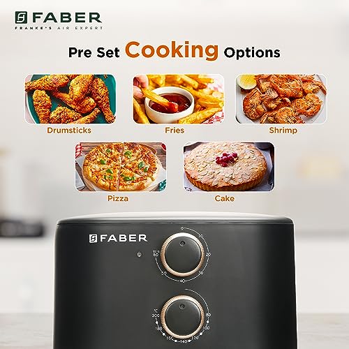 Faber 6 liter 1500W Air Fryer|Fry, Bake, Roast, Toast, Defrost, Grill & Reheat|360° Rapid Air Cooking, 85% Less Oil|Temperature & Time Control, Non-Stick Fryer Pan, Auto-Off | Sleek Design | (Black) - Image 4