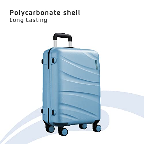 Safari 3Pc Polycarbonate Persia Set-55+65+77 Cms Small, Medium & Large Size (Cabin & Check-in) 8 Wheels Luggage/Speed_Wheel Suitcase/Trolleys (Pearl Blue) - Image 4