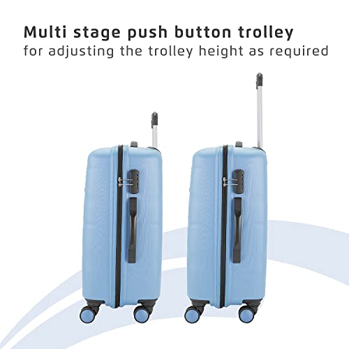 Safari 3Pc Polycarbonate Persia Set-55+65+77 Cms Small, Medium & Large Size (Cabin & Check-in) 8 Wheels Luggage/Speed_Wheel Suitcase/Trolleys (Pearl Blue) - Image 7