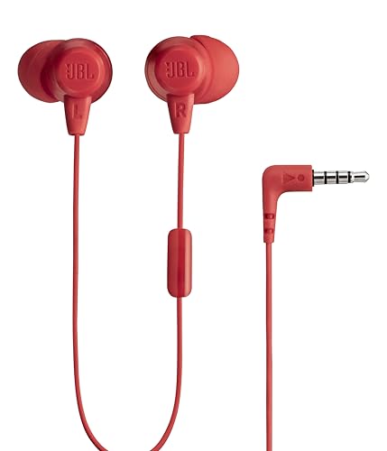 JBL C50HI, Wired in Ear Headphones with Mic, One Button Multi-Function Remote, Lightweight & Comfortable fit (Red) - Image 4