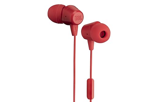 JBL C50HI, Wired in Ear Headphones with Mic, One Button Multi-Function Remote, Lightweight & Comfortable fit (Red) - Image 5