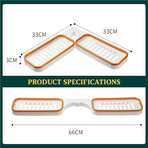 Boniry Multipurpose Adhesive Foldable Corner Shelf, ABS Plastic Bathroom Shelf for Wall Mounted Storage Rack No Drilling Basket Kitchen Storage Holder Shelf for Shampoo (Foldable Corner Shelf, Grey) - Image 2