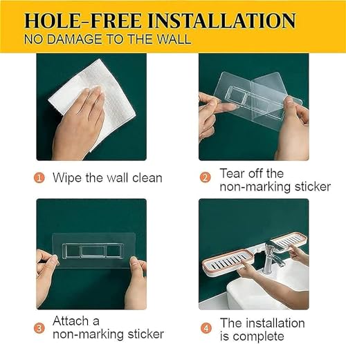 Boniry Multipurpose Adhesive Foldable Corner Shelf, ABS Plastic Bathroom Shelf for Wall Mounted Storage Rack No Drilling Basket Kitchen Storage Holder Shelf for Shampoo (Foldable Corner Shelf, Grey) - Image 7