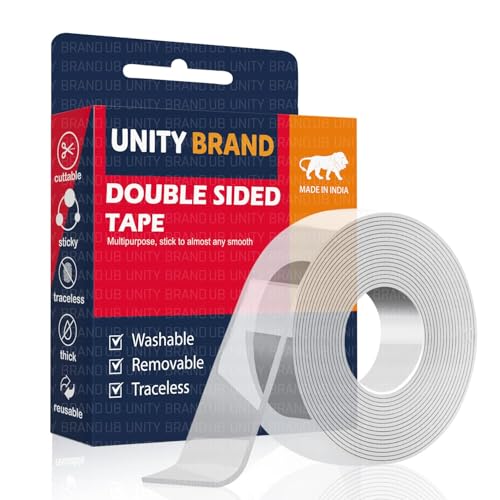 Multipurpose Double Sided Tape Heavy Duty - Adhesive Silicone Tape, Heat Resistant, Multi-Functional, Removable, Washable, Reusable Anti-Slip Gel Nano Grip Tape- 3 Meter