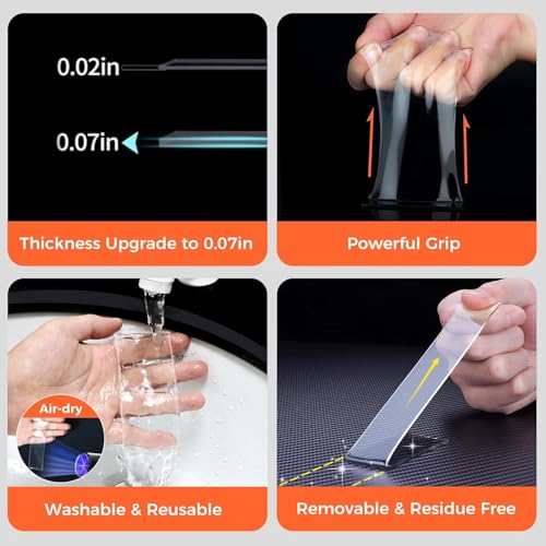 Multipurpose Double Sided Tape Heavy Duty - Adhesive Silicone Tape, Heat Resistant, Multi-Functional, Removable, Washable, Reusable Anti-Slip Gel Nano Grip Tape- 3 Meter - Image 2