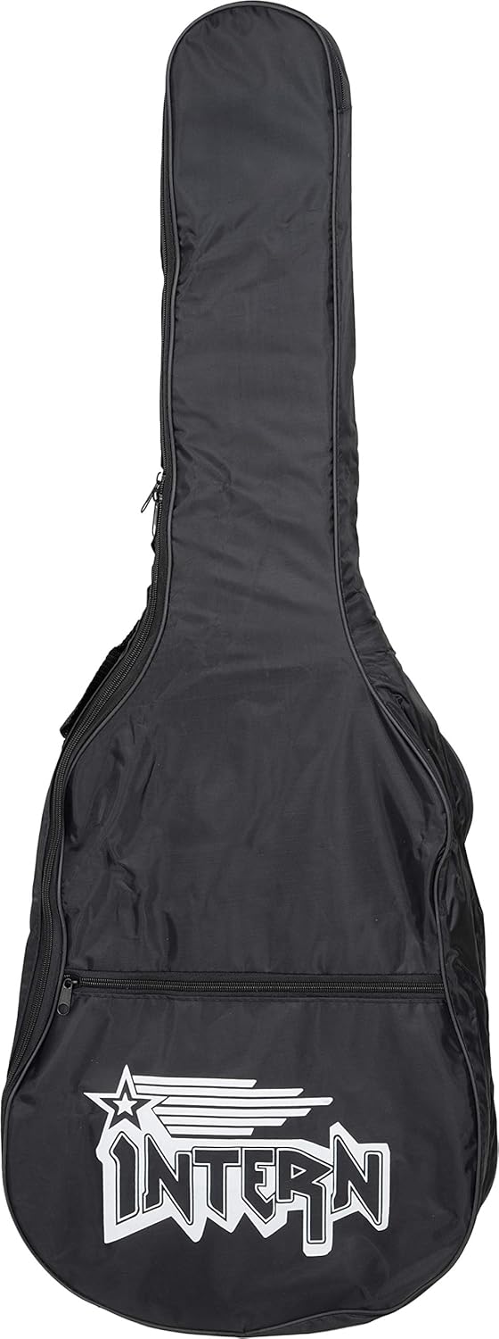 Intern INT-38C-BK-G 38 Inches basswood Cutaway Right Handed Acoustic Guitar Kit, With Bag, Strings, Pick And Strap (Black, 6 Strings) Glossy. - Image 5