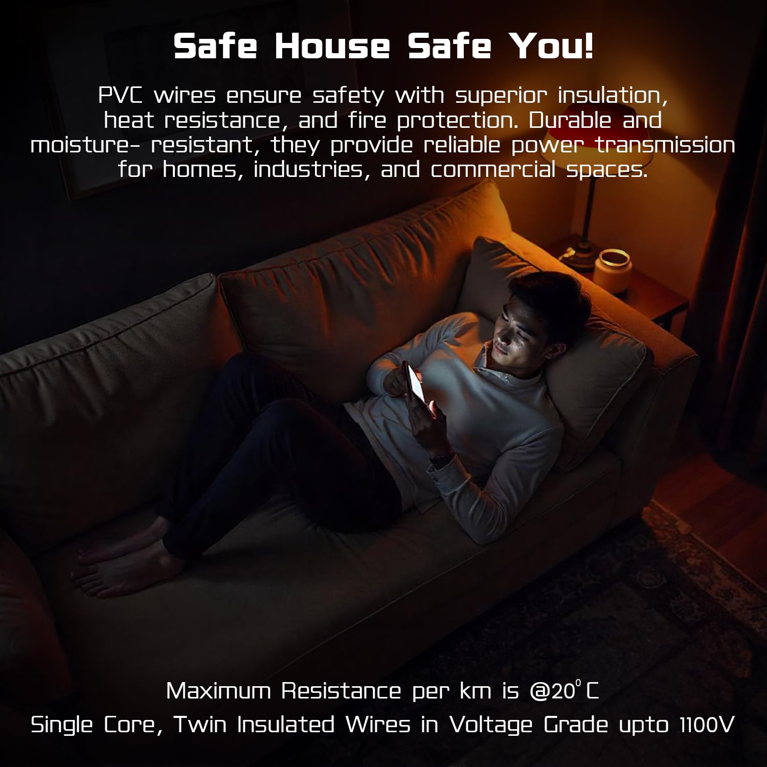 FAB P.V.C. INSULATED WIRES & CABLES | 1.0mm | 90m | FR PVC Insulated CCA Copper Wire | Single Core Multi-Strand House Wiring Cable | Gauge (10 No.) | Black - Image 6