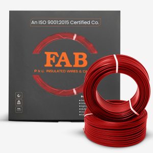 FAB P.V.C. INSULATED WIRES & CABLES | 2.5mm | 90m | FR PVC Insulated CCA Copper Wire | Single Core Multi-Strand House Wiring Cable | Gauge (10 No.) | Red