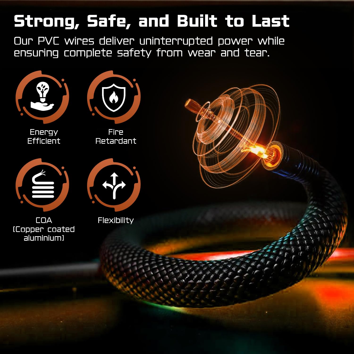 FAB P.V.C. INSULATED WIRES & CABLES | 2.5mm | 90m | FR PVC Insulated CCA Copper Wire | Single Core Multi-Strand House Wiring Cable | Gauge (10 No.) | Red - Image 3