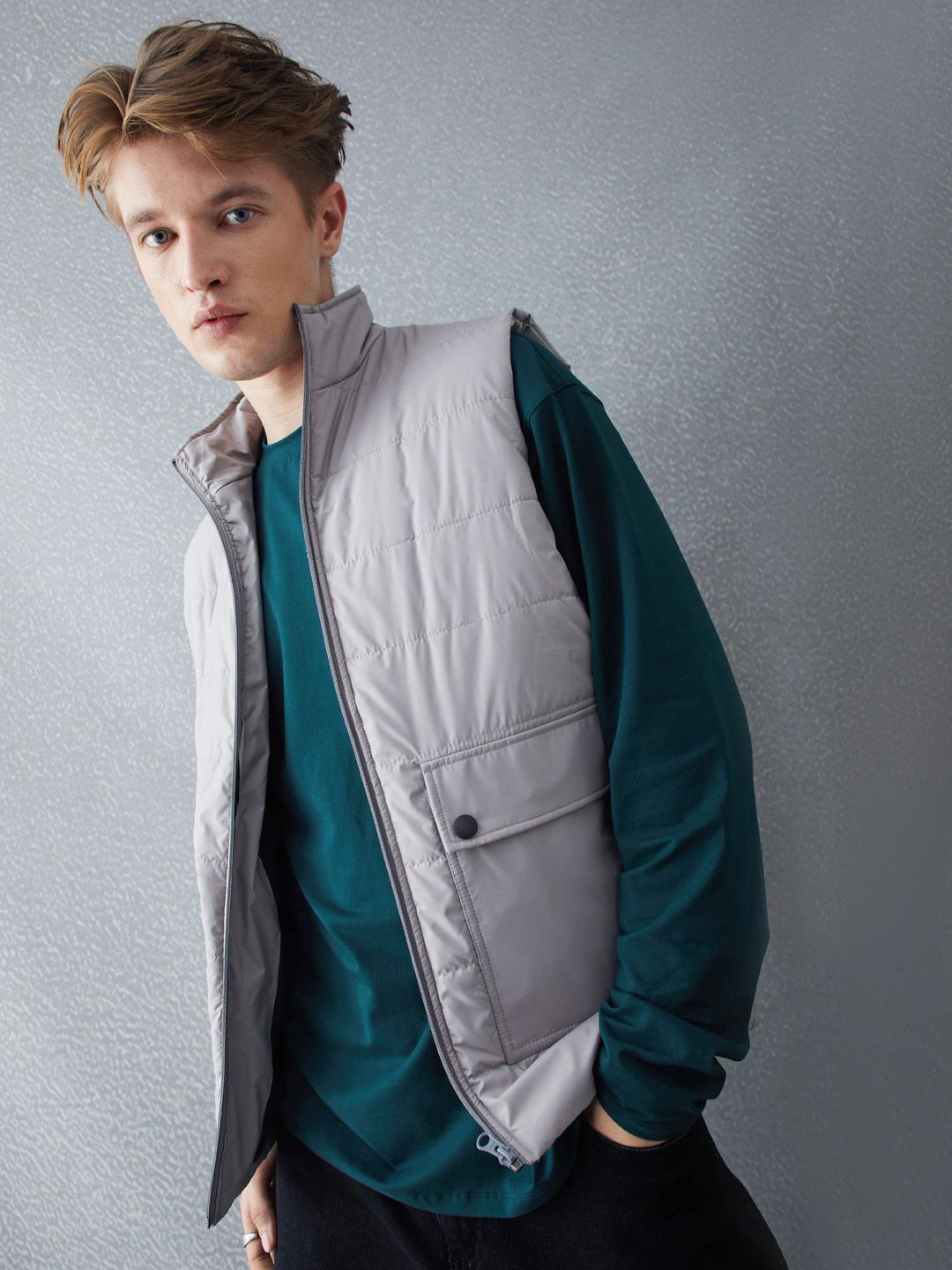 VOLTEDGE Men Mock Collar Solid Cotton Casual Puffer Jacket - Image 5