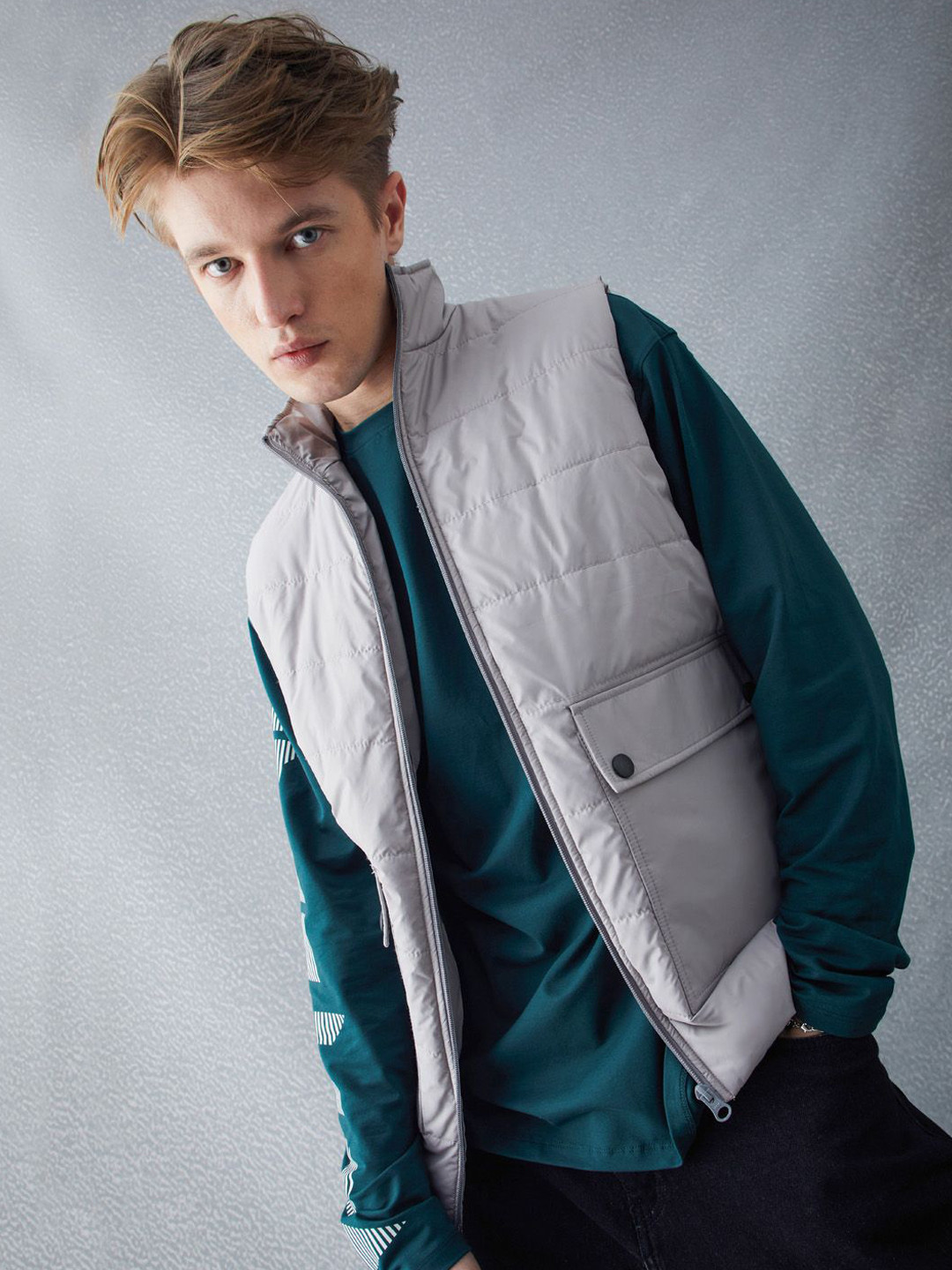 VOLTEDGE Men Mock Collar Solid Cotton Casual Puffer Jacket - Image 7