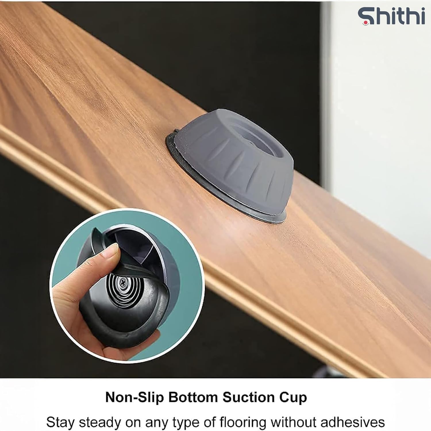 SHITHI Anti Vibration Pads for Washing Machine | Heavy Duty Shock Absorber Feet | Universal Fit for All Washers & Furnitures Heightening Pads with Suction | Noise & Movement Reducer (Set of 4) - Image 5