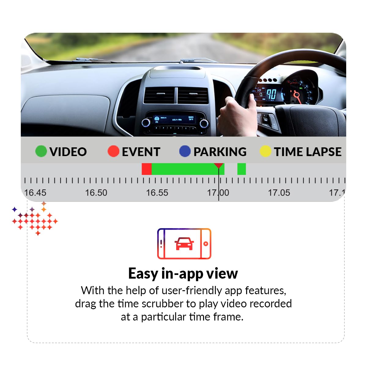 CP PLUS CarKam Car Dashcam with 1080p Full Hd Resolution | Wide View Angle | Supports G Sensor | Supports Night Vision| Suitable for Large Cars & SUVs | CP-AD-H2B-W - Image 7