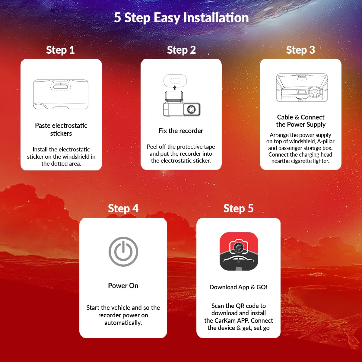 CP PLUS CarKam Car Dashcam with 1080p Full Hd Resolution | Wide View Angle | Supports G Sensor | Supports Night Vision| Suitable for Large Cars & SUVs | CP-AD-H2B-W - Image 10