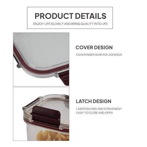 CELLO Stack Lock Storage Container Set of 9, BPA Free Air tight Kitchen Container Set, Multipurpose Storage Fridge Organiser Jar for Dry Food, Pulses, Spice (900ml + 450ml + 1300ml) x 3 each, Maroon - Image 5