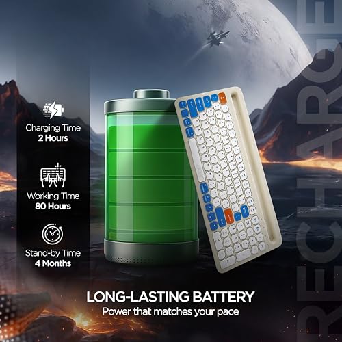 Acer SwiftPRO Multi-Device Bluetooth Wireless Keyboard with Cradle & Numpad | USB-C Rechargeable | 99 Keys, 80H Battery | Compact & Quiet | Compatible with Windows, Mac, Android, Laptop, Tablet, Phone - Image 3