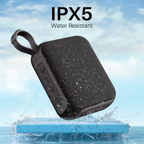 pTron Funk Wow 6W Ultra Portable Bluetooth Speaker with Pristine Sound, IPX5 Water-Resistance, 10hrs Playtime, Multi-Playback Modes, True Wireless Feature, Lightweight & Type C Charging (Black) - Image 6