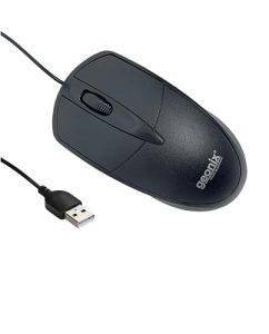 GEONIX Wired USB Mouse for Windows PC Desktop, Laptop, Notebook, Mac, computerand Chromebook, for Righty or Lefty Use, Black Colour, 1 Year Warranty.