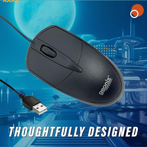 GEONIX Wired USB Mouse for Windows PC Desktop, Laptop, Notebook, Mac, computerand Chromebook, for Righty or Lefty Use, Black Colour, 1 Year Warranty. - Image 6