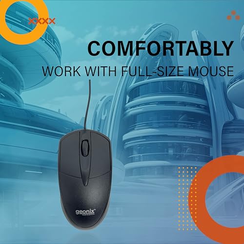 GEONIX Wired USB Mouse for Windows PC Desktop, Laptop, Notebook, Mac, computerand Chromebook, for Righty or Lefty Use, Black Colour, 1 Year Warranty. - Image 7