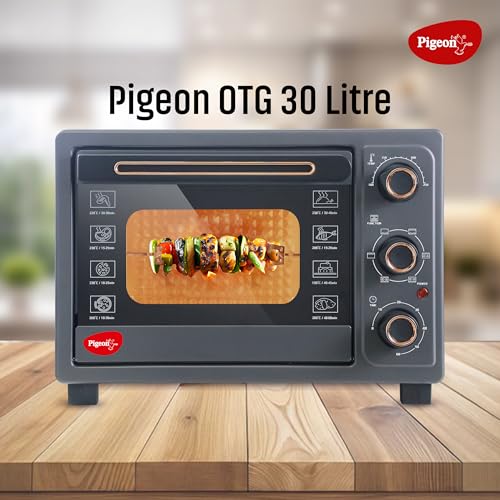 Pigeon Oven Toaster Grill 30 Liters OTG with Rotisserie, Oven Toaster and Grill for Grilling and Baking Cakes (Grey) - Image 2