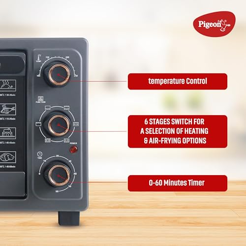 Pigeon Oven Toaster Grill 30 Liters OTG with Rotisserie, Oven Toaster and Grill for Grilling and Baking Cakes (Grey) - Image 3
