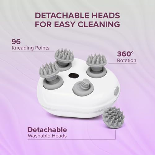 Q Devices Electric Scalp Massager – Handheld & Rechargeable Head Scratcher with 3 Speed Modes | Massage for Hair Growth, Stress Relief & Relaxation |1 Year Replacement Warranty. (White) - Image 5