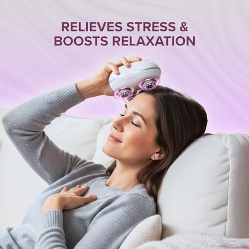 Q Devices Electric Scalp Massager – Handheld & Rechargeable Head Scratcher with 3 Speed Modes | Massage for Hair Growth, Stress Relief & Relaxation |1 Year Replacement Warranty. (White) - Image 7