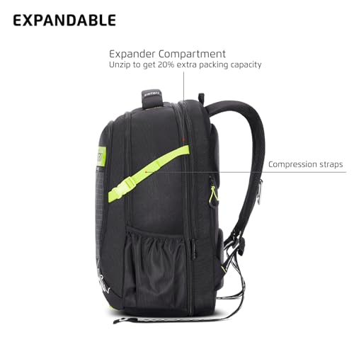 Safari Megapack 43L Expandable Travel Laptop Backpack, 3 Compartments, Compression Straps, Bottle Holder, Overnighter Travel Bag for Boys and Girls, Office Bag - Image 2