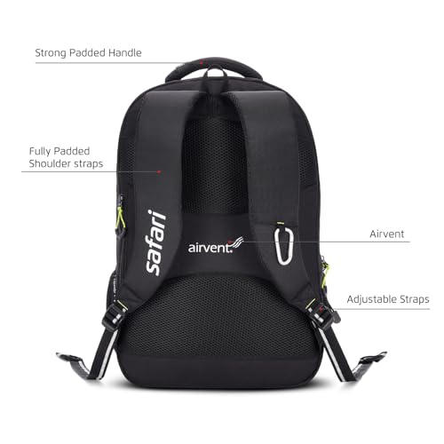 Safari Megapack 43L Expandable Travel Laptop Backpack, 3 Compartments, Compression Straps, Bottle Holder, Overnighter Travel Bag for Boys and Girls, Office Bag - Image 6
