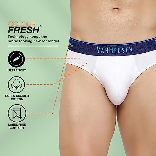 Van Heusen Men Colour Fresh Briefs - 100% Pima Cotton - Pack of 1 - Ultra Soft, Solid - Image 3