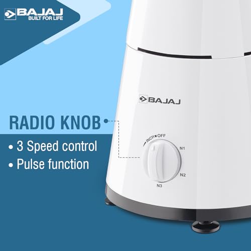 Bajaj 500 Watt GX-1 Mixer Grinder with 3 Jars- white - Image 6