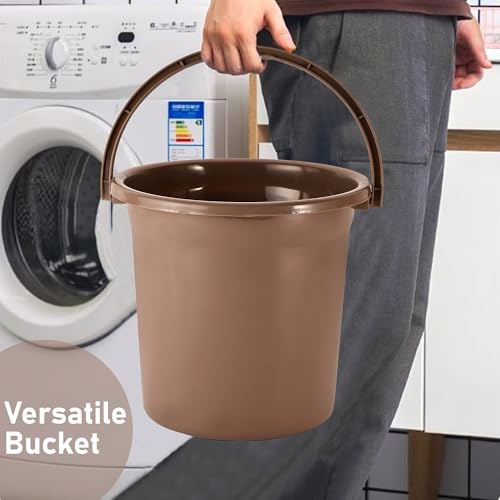 Kuber Industries Set of 4 Bathroom Combo Set | Bathing Set | Bathware Set | Tub-Bucket-Mug & Stool Combo Set for Bathroom | Modern Bathroom Accessories Set | Brown - Image 6