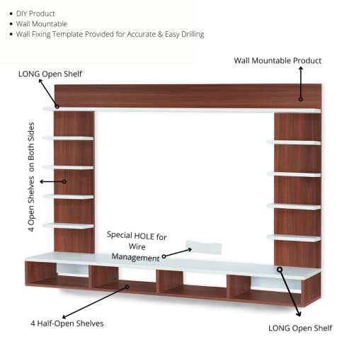 DELITE KOM Flex Engineered Wood TV Entertainment Unit (Finish Color - Acacia Dark_White, DIY(Do-It-Yourself) (30x156x110.5) - Image 3