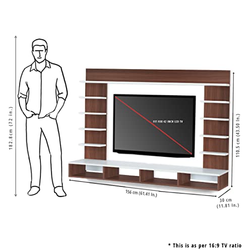 DELITE KOM Flex Engineered Wood TV Entertainment Unit (Finish Color - Acacia Dark_White, DIY(Do-It-Yourself) (30x156x110.5) - Image 7