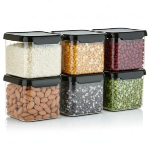Nexium Plastic Kitchen Container Set with Airtight Lids for Storage | Masala Box Set of 6 500ml