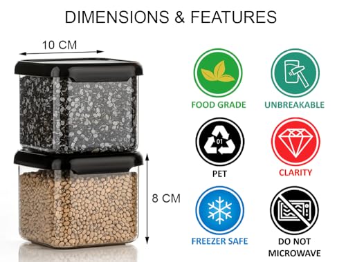 Nexium Plastic Kitchen Container Set with Airtight Lids for Storage | Masala Box Set of 6 500ml - Image 5