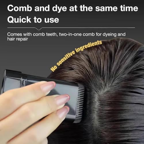 Waterproof Hair Color Comb Stick for Instant Gray Coverage – Black Root Touch-Up for Men & Women, Sweat-Proof Formula, Natural-Looking Finish, Easy Comb Applicator, Gray Hair Concealer - Image 5