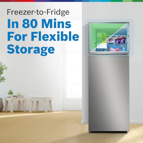 Bosch 243L 3 Star Inverter Frost free Double Door Refrigerator (CTC27S031I, 6-in-1 Convertible, 18 Hours Cooling Retention, Digital Display, Super Freeze, 80min Convert,Shiny Silver) - Image 3