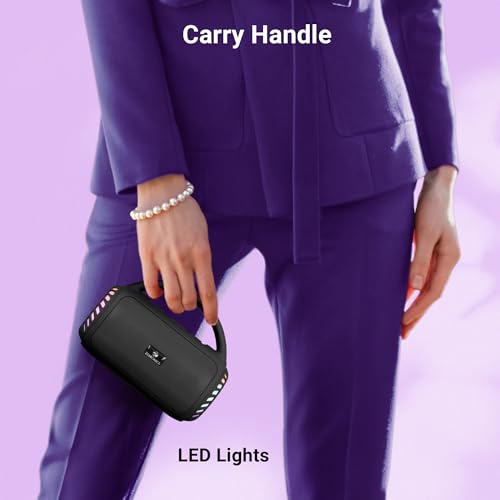 Zebronics Portable Bluetooth Speaker, 8W, Upto 5 Hours Playback, BTv5.3, mSD, TWS, USB, 8 Multi-Color LED Modes, Call Function, Type-C Charge, Deep Bass, Carry Handle (County 5 Plus, Black) - Image 7