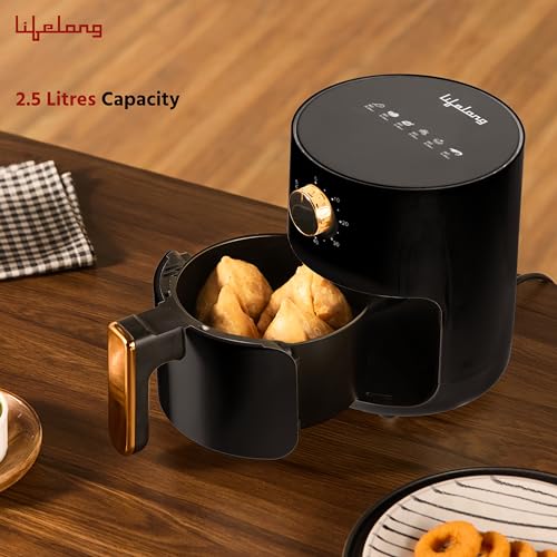 Lifelong 2.5L Air Fryer For Home-800W Small Airfryer Machine To Fry,Bake&Roast With Timer Control-Oil Free Fryer Machine-Electric Air-Fryer With 360° Hot Air Circulation Technology (Llhf26),Black - Image 3