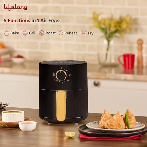 Lifelong 2.5L Air Fryer For Home-800W Small Airfryer Machine To Fry,Bake&Roast With Timer Control-Oil Free Fryer Machine-Electric Air-Fryer With 360° Hot Air Circulation Technology (Llhf26),Black - Image 5