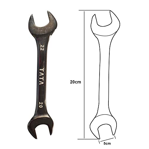 AGRICO Tata Double Open End Spanner Set | Chrome Vanadium Steel | Professional Wrench Set for Mechanics, Fitting & Home Use | 6x7-20x22 mm Spanners | SMD515 (Silver Matt, Set of 8) - Image 3